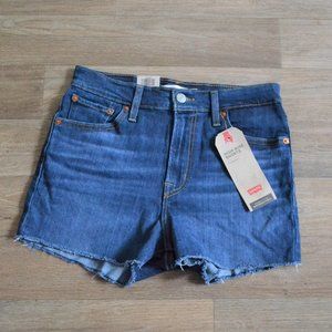 NWT Levi's High Rise High Waisted Medium Indigo Chelsea Shorts Size 28